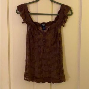 Transparent maroon fashion tank